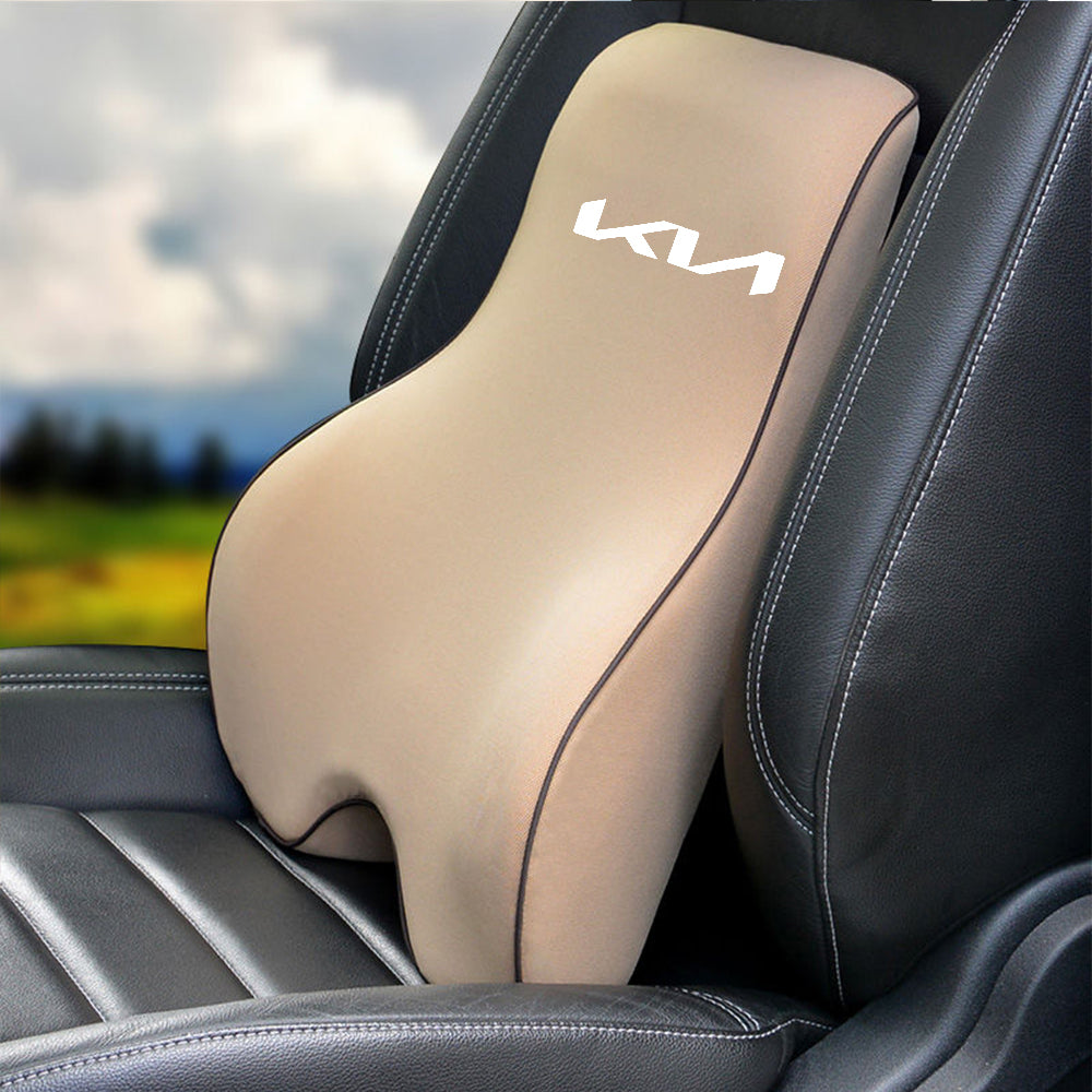 Lumbar Support Cushion for Car and Headrest Neck Pillow Kit, Custom For Cars, Ergonomically Design for Car Seat, Car Accessories UE13983 - Delicate Leather