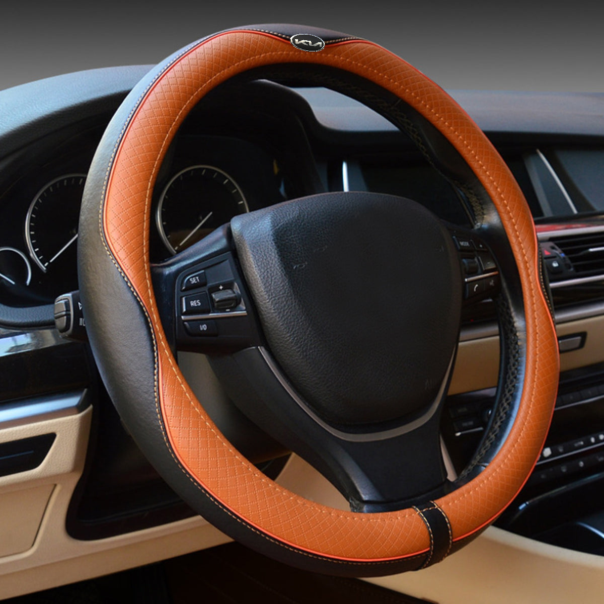 Car Steering Wheel Cover, Custom For Your Cars, Anti-Slip, Safety, Soft, Breathable, Heavy Duty, Thick, Full Surround, Sports Style, Car Accessories UE18990