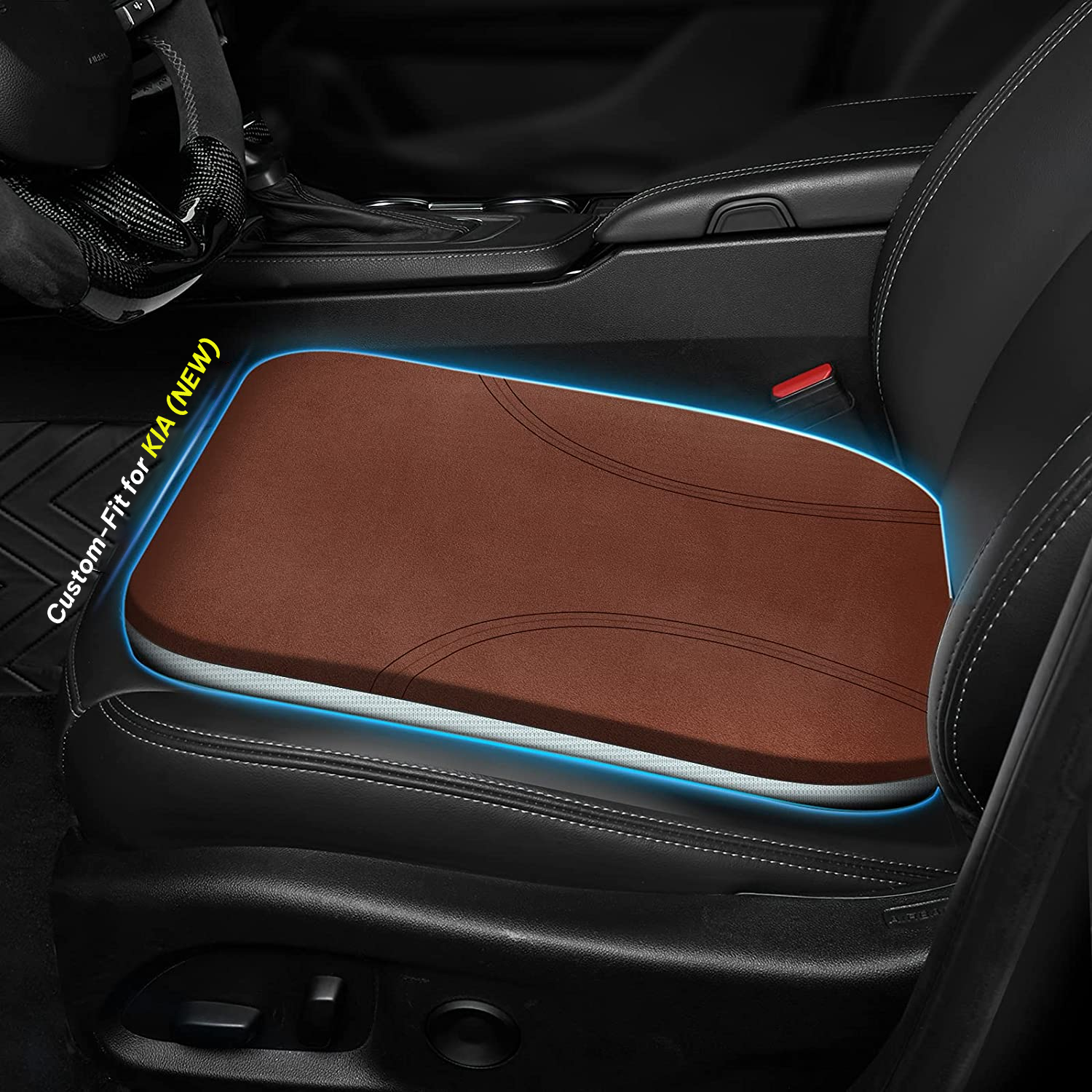 Car Seat Cushion, Custom Fit For KIA, Car Memory Foam Seat Cushion, Heightening Seat Cushion, Seat Cushion for Car and Office Chair DLUE224 - Delicate Leather