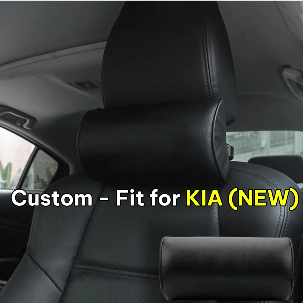 Neck Pillow, Custom-Fit For KIA, Car Seat Headrest Neck Rest Cushion for Driving Seat Auto Head Rest Neck Support DLUE244 - Delicate Leather