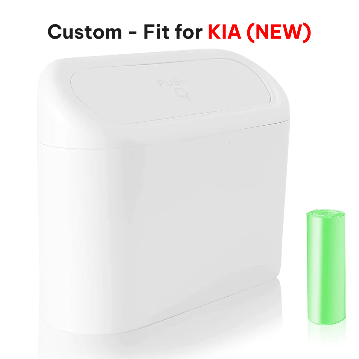 Delicate Leather Car Trash Can with Lid – Custom-Fit for KIA, Mini Waterproof Garbage Bin with Trash Bags, Cute Car Organizer for Storage & Waste - Delicate Leather