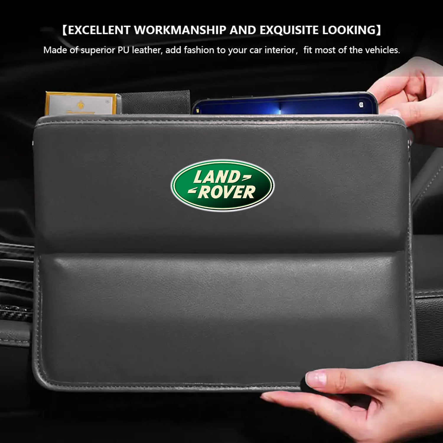 Car Seat Gap Filler Organizer, Custom For Your Cars, Multifunctional PU Leather Console Side Pocket Organizer for Cellphones, Cards, Wallets, Keys