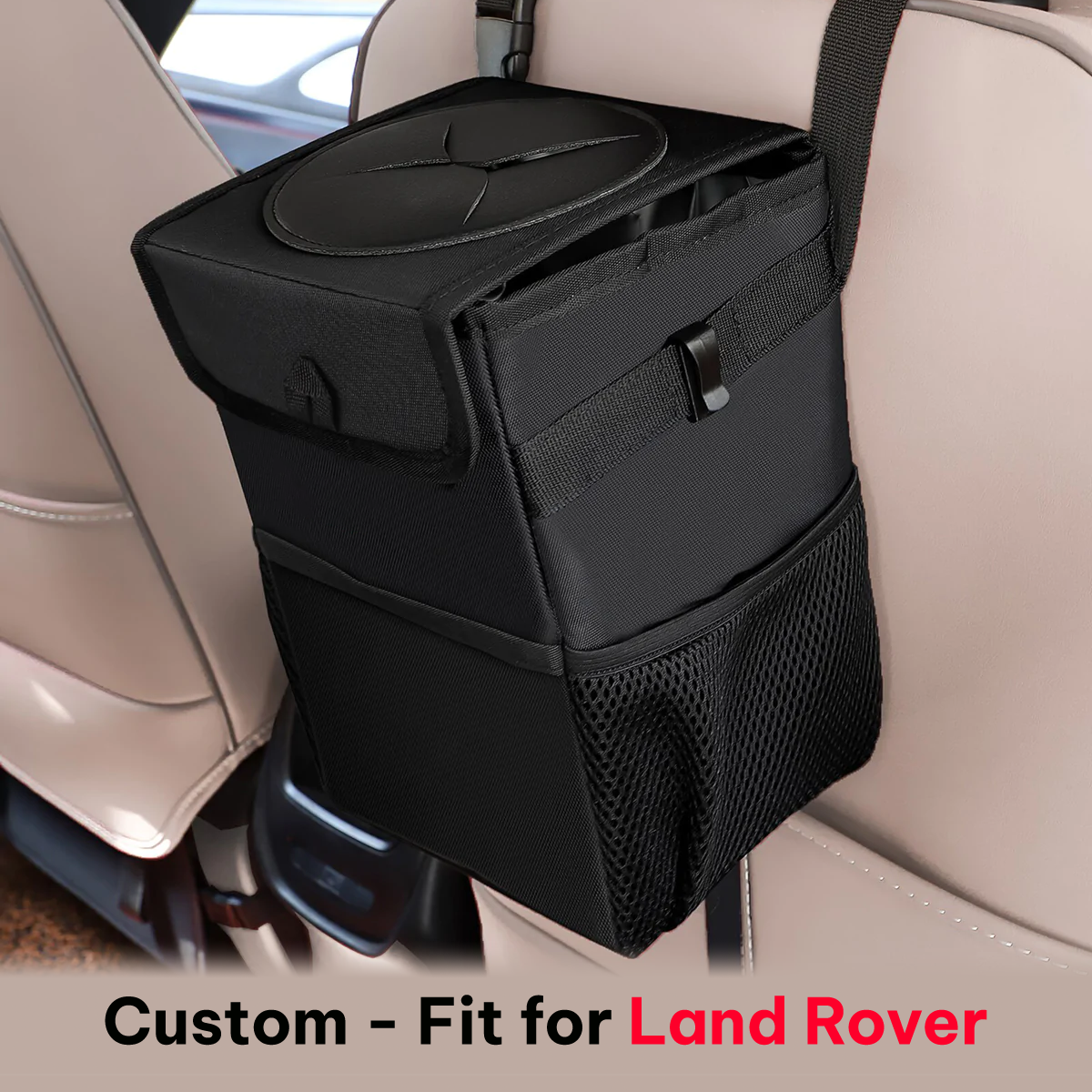 Waterproof Car Trash Can with Lid and Storage Pockets, Custom-Fit For Car, 100% Leak-Proof Car Organizer, Waterproof Car Garbage Can, Multipurpose Trash Bin for Car DLLR234