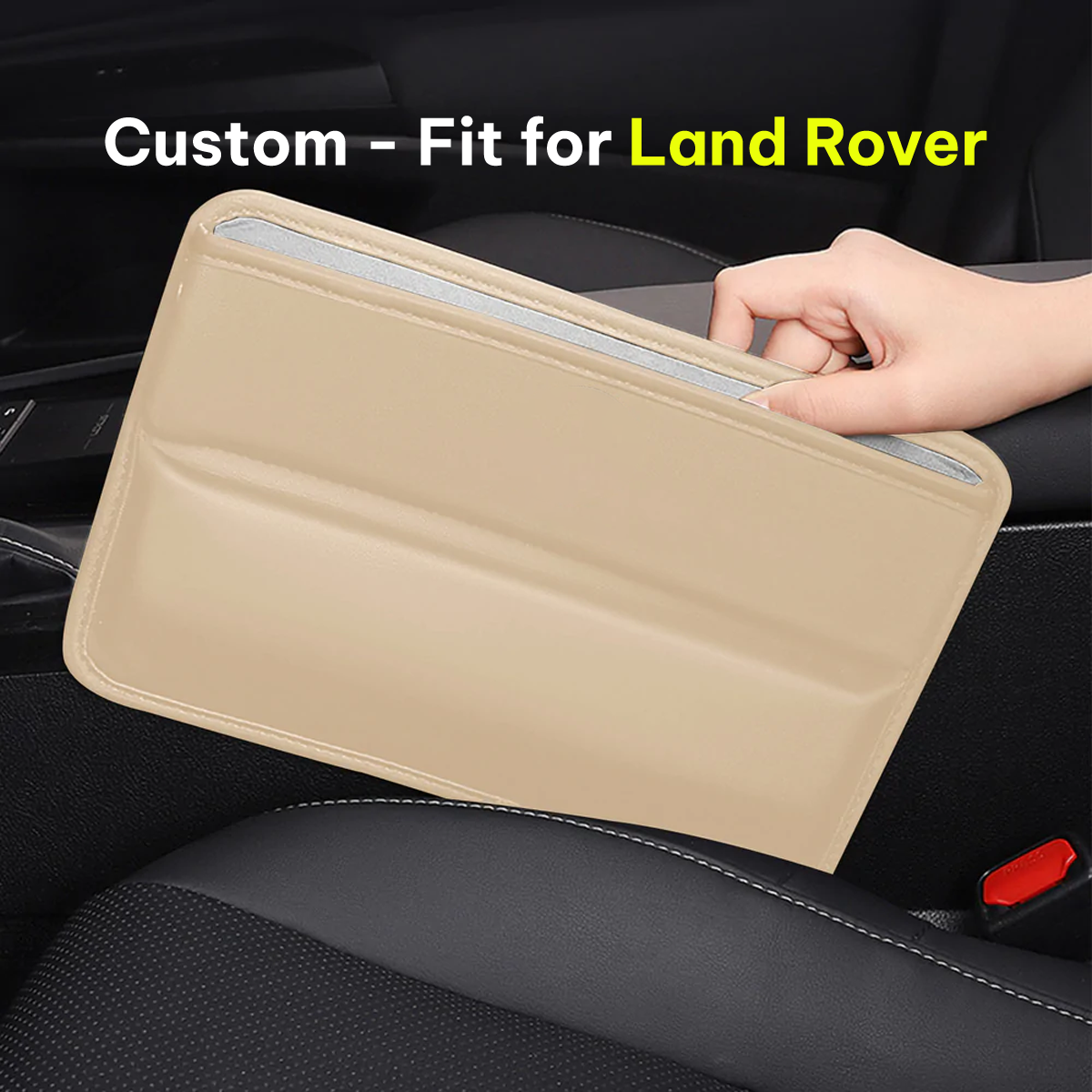Car Seat Gap Filler Organizer, Custom-Fit For Land Rover, Multifunctional PU Leather Console Side Pocket Organizer for Cellphones, Cards, Wallets, Keys DLLR226 - Delicate Leather