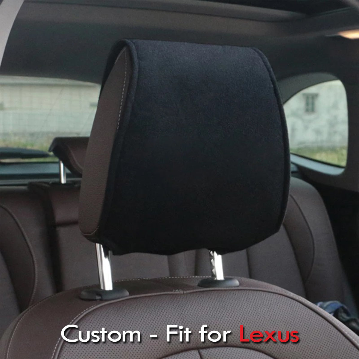 Car Seat Headrest Cover Breathable Flexible Headrest Covers Velcro Auto Headrest Covers Universal Fit, Custom-Fit For Lexus, Car Accessories DLFJ243 - Delicate Leather