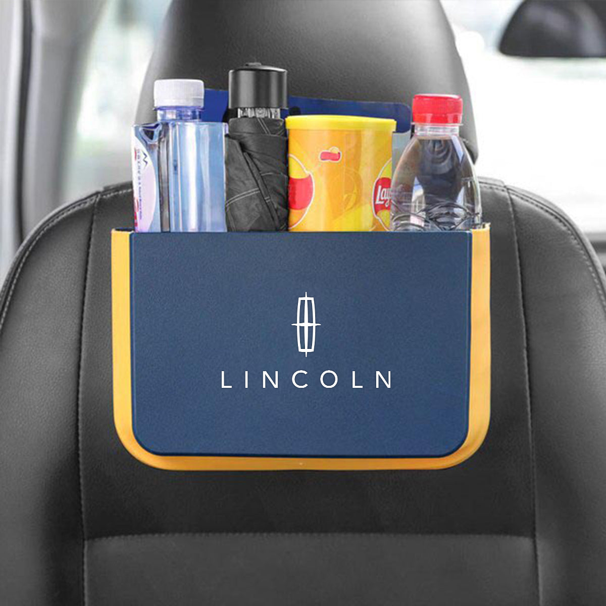 Hanging Waterproof Car Trash can-Foldable, Custom For Your Cars, Waterproof, and Equipped with Cup Holders and Trays. Multi-Purpose, Car Accessories LI11992 - Delicate Leather