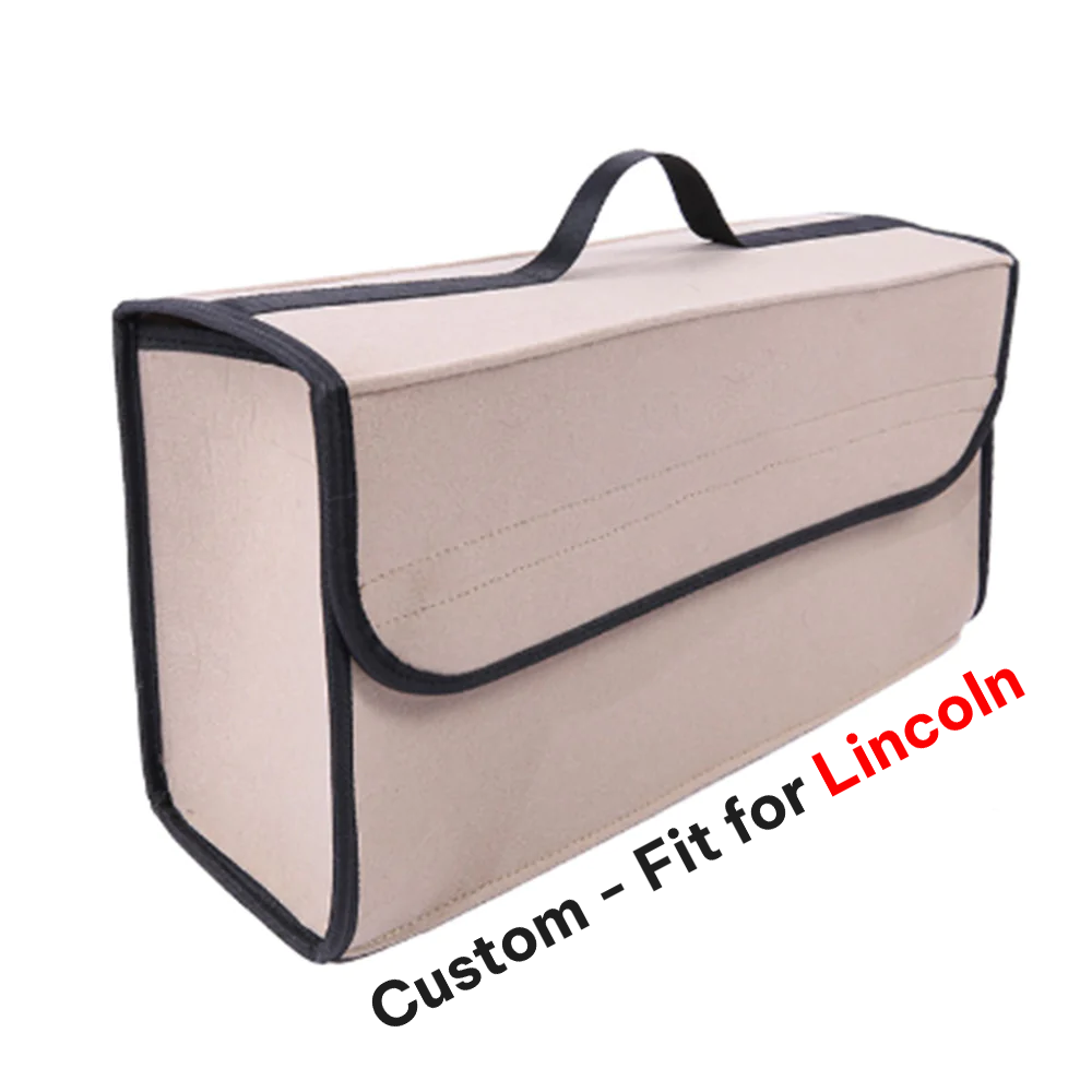 Soft Felt Car Bag Organizer, Custom-Fit For Lincoln, Folding Car Storage Box Non Slip Fireproof Car Trunk Organizer DLLI236 - Delicate Leather