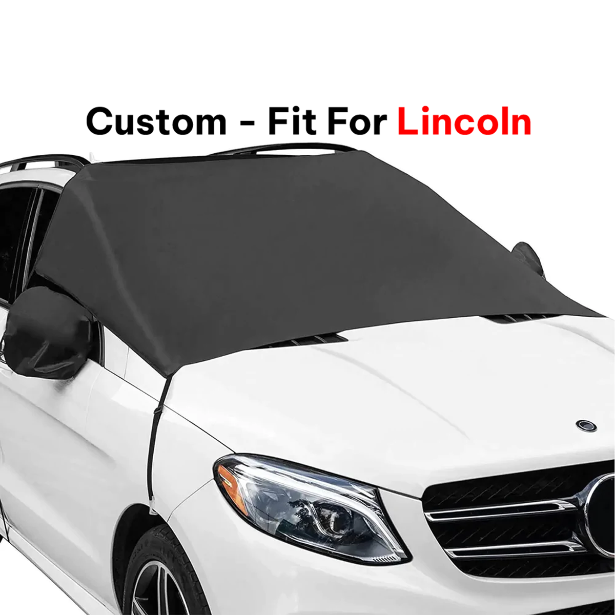 Car Windshield Snow Cover, Fit with Car, Large Windshield Cover for Ice and Snow Frost with Removable Mirror Cover Protector, Wiper Front Window Protects Windproof UV Sunshade Cover - Delicate Leather