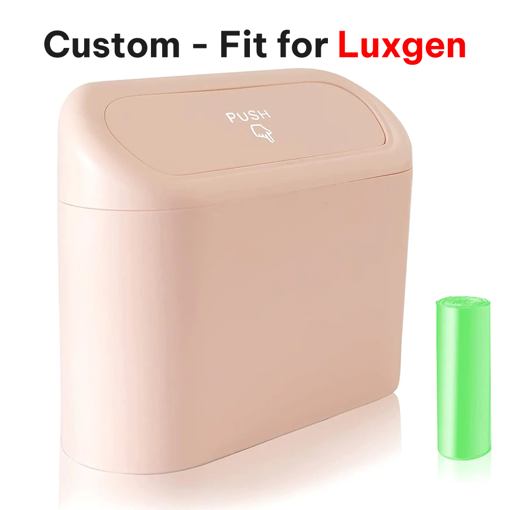 Delicate Leather Car Trash Can with Lid – Custom-Fit for Luxgen, Mini Waterproof Garbage Bin with Trash Bags, Cute Car Organizer for Storage & Waste - Delicate Leather