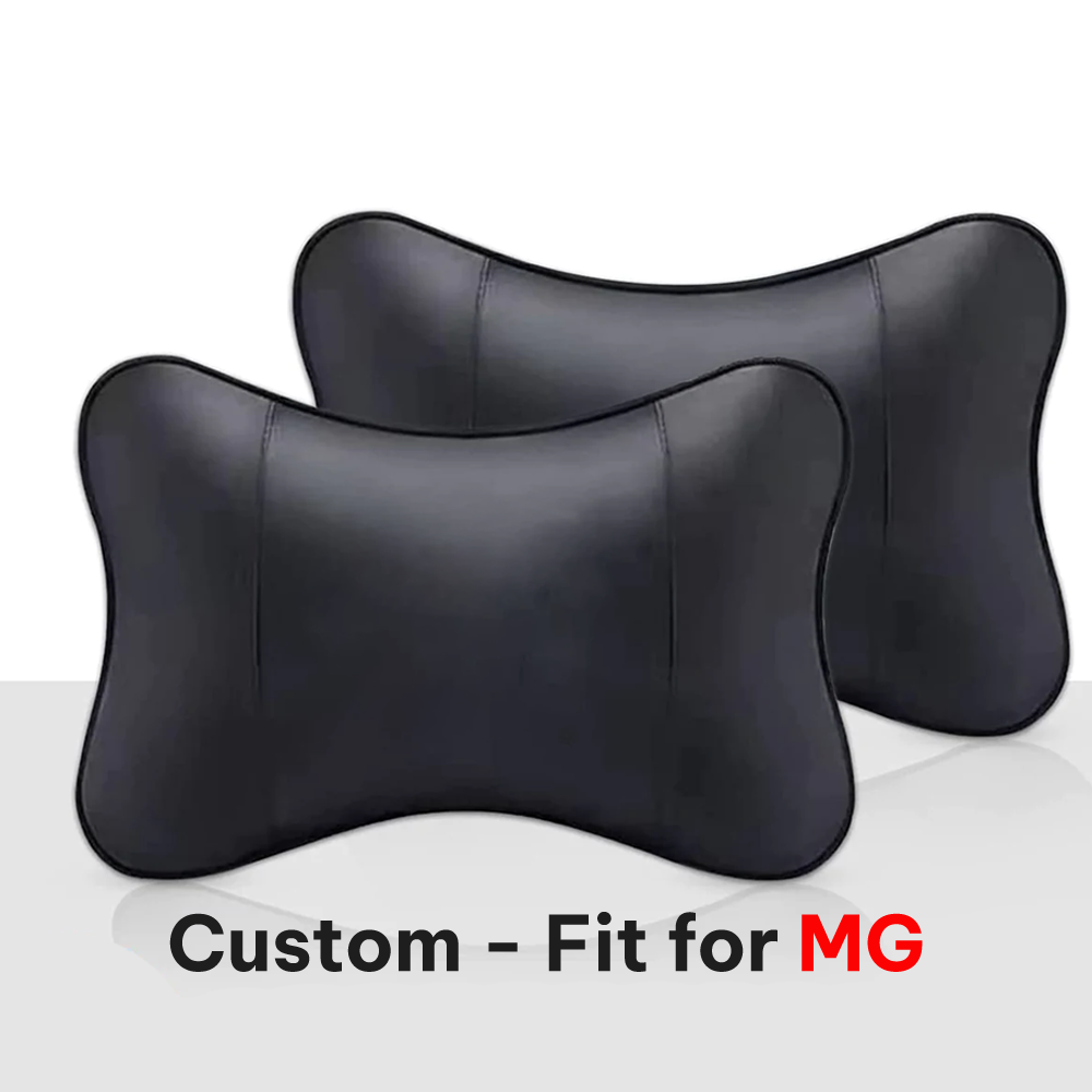 Thickened Foam Car Neck Pillow, Custom-Fit For MG, Soft Leather Headrest (2 Pieces) for Driving Home Office DLMC245 - Delicate Leather