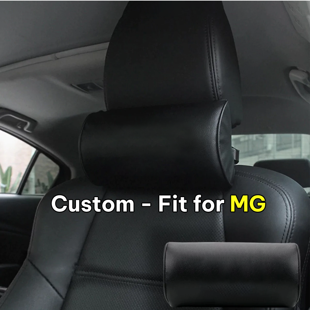 Neck Pillow, Custom-Fit For MG, Car Seat Headrest Neck Rest Cushion for Driving Seat Auto Head Rest Neck Support DLMC244 - Delicate Leather