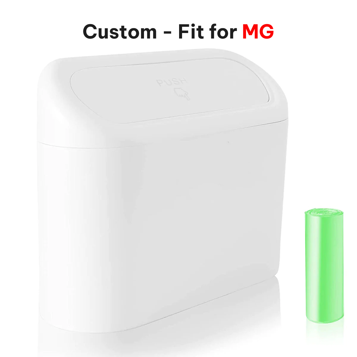 Delicate Leather Car Trash Can with Lid – Custom-Fit for MG, Mini Waterproof Garbage Bin with Trash Bags, Cute Car Organizer for Storage & Waste - Delicate Leather