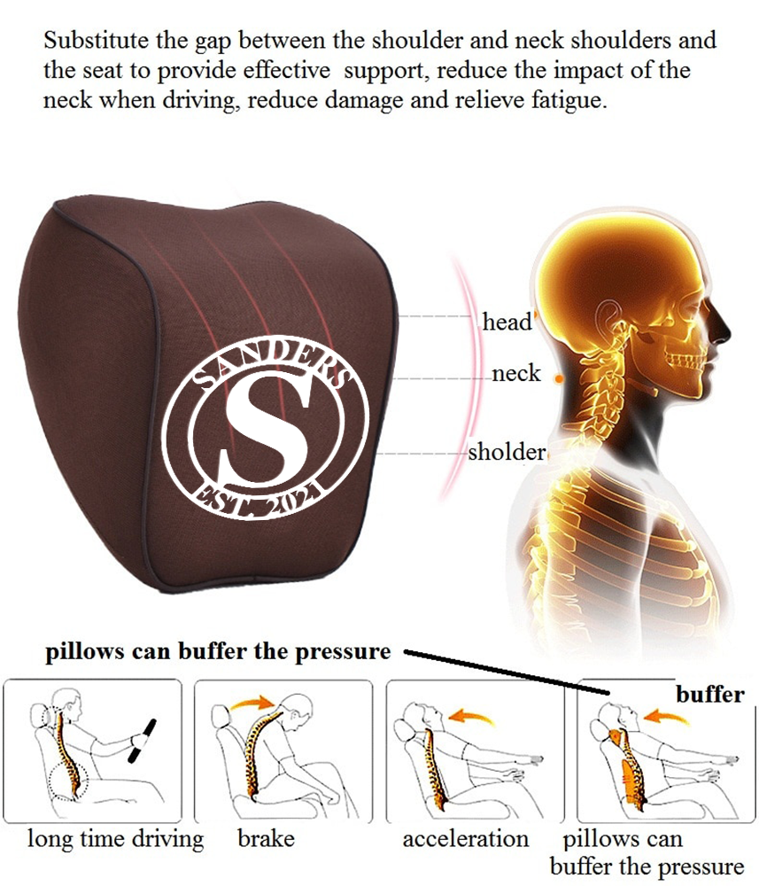 Personalized Wedding Gift Custom Name Lumbar Support Cushion for Car and Headrest Neck Pillow Kit, Anniversary Couple Gift Personalized, Happy Anniversary, Valentines Day Gift Romantic, Car Accessories 01 - Delicate Leather