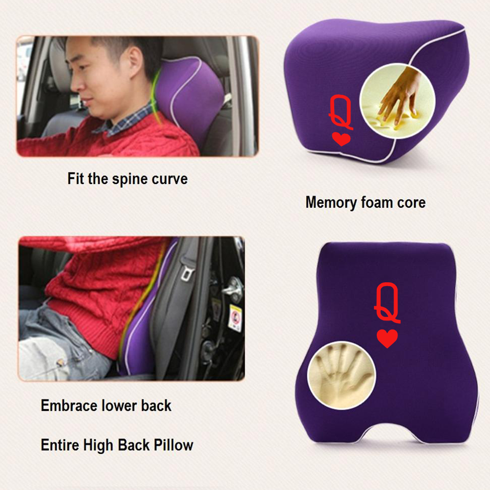 Personalized Gift Custom Name Lumbar Support Cushion for Car and Headrest Neck Pillow Kit, Anniversary Couple Gift Personalized, Happy Anniversary, Valentines Day Gift Romantic, Valentines Gift For Husband, Car Accessories 02 - Delicate Leather