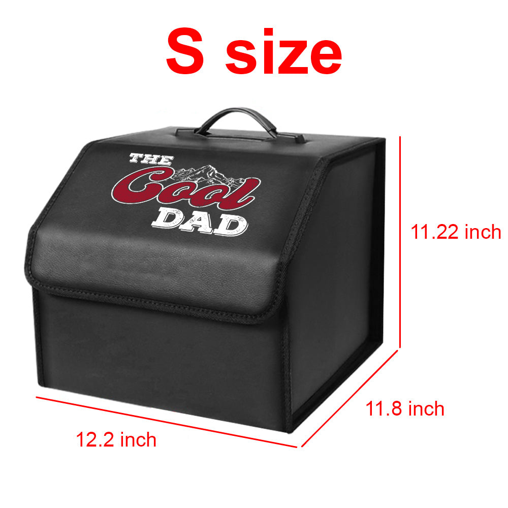 The Cool Dad Foldable Trunk Storage Luggage Organizer Box, Custom-Fit For Car, SUV Trunk Organizer Van Cargo Carrier Caddy for Shopping, Camping Picnic, Home Garage, Gift for Daddy 20 - Delicate Leather