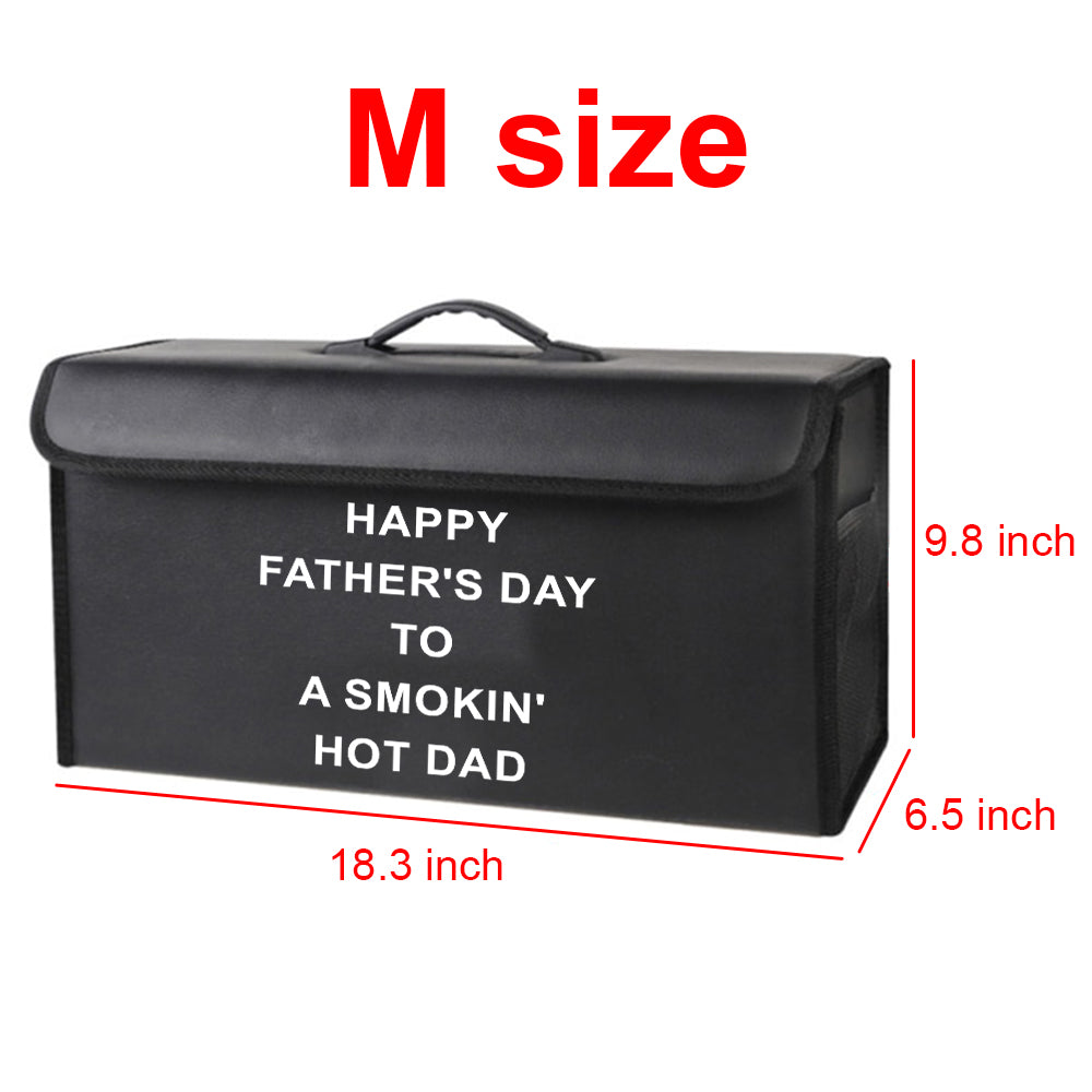 Happy Father's Day to a Smokin' Hot Dad Trunk Storage Luggage Organizer Box, Custom-Fit For Car, SUV Trunk Organizer Van Cargo Carrier Caddy for Shopping, Camping Picnic, Home Garage, Father's Day Gift