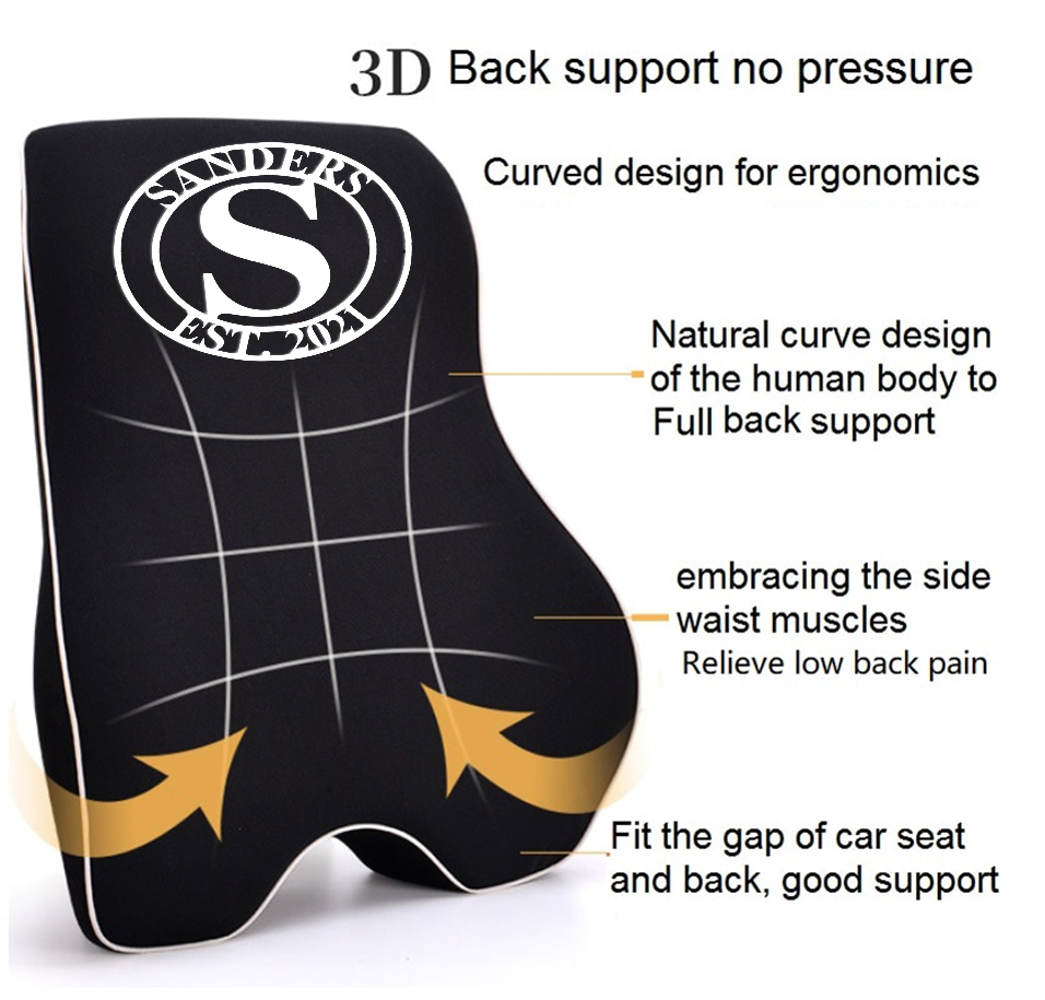 Personalized Wedding Gift Custom Name Lumbar Support Cushion for Car and Headrest Neck Pillow Kit, Anniversary Couple Gift Personalized, Happy Anniversary, Valentines Day Gift Romantic, Car Accessories 01 - Delicate Leather