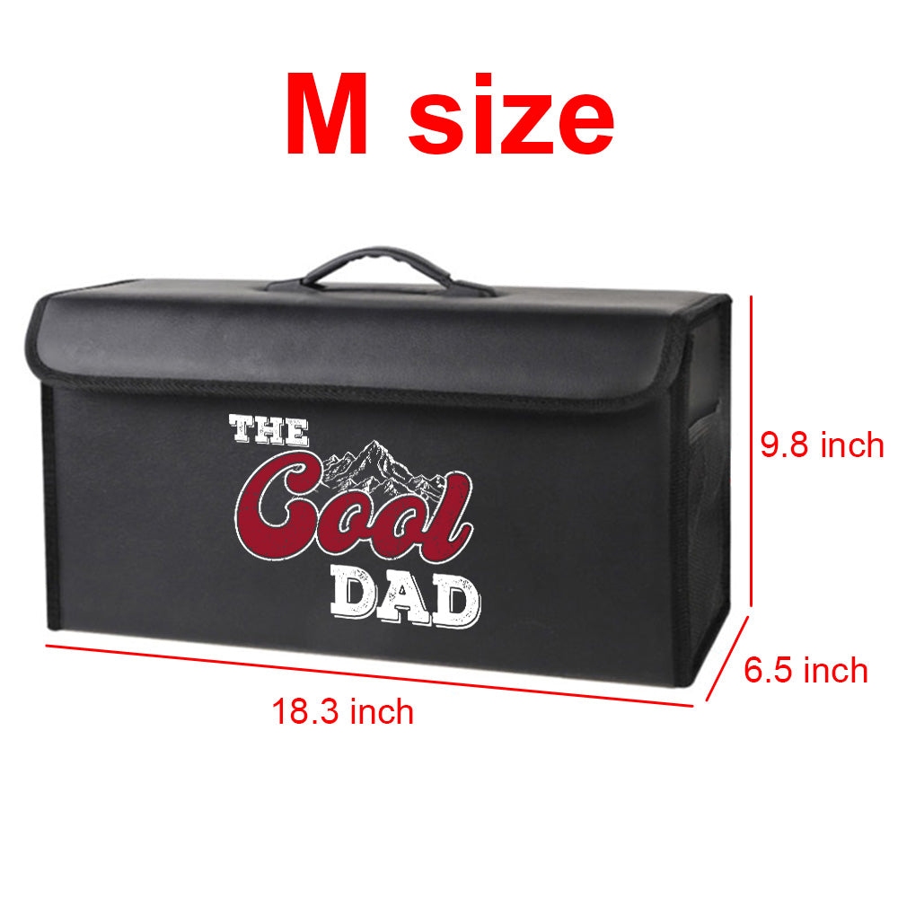 The Cool Dad Foldable Trunk Storage Luggage Organizer Box, Custom-Fit For Car, SUV Trunk Organizer Van Cargo Carrier Caddy for Shopping, Camping Picnic, Home Garage, Gift for Daddy 20 - Delicate Leather