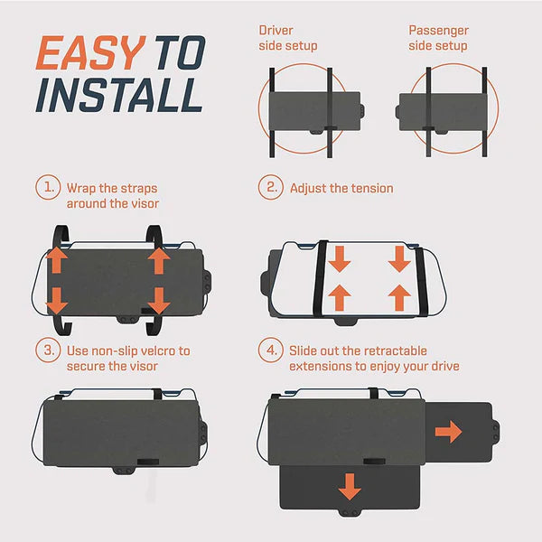 Polarized Sun Visor Sunshade Extender for Car with Polycarbonate Lens, Custom For Your Cars, Anti-Glare Car Sun Visor Protects from Sun Glare, Snow Blindness, UV Rays, Universal for Cars, SUVs MY13999 - Delicate Leather