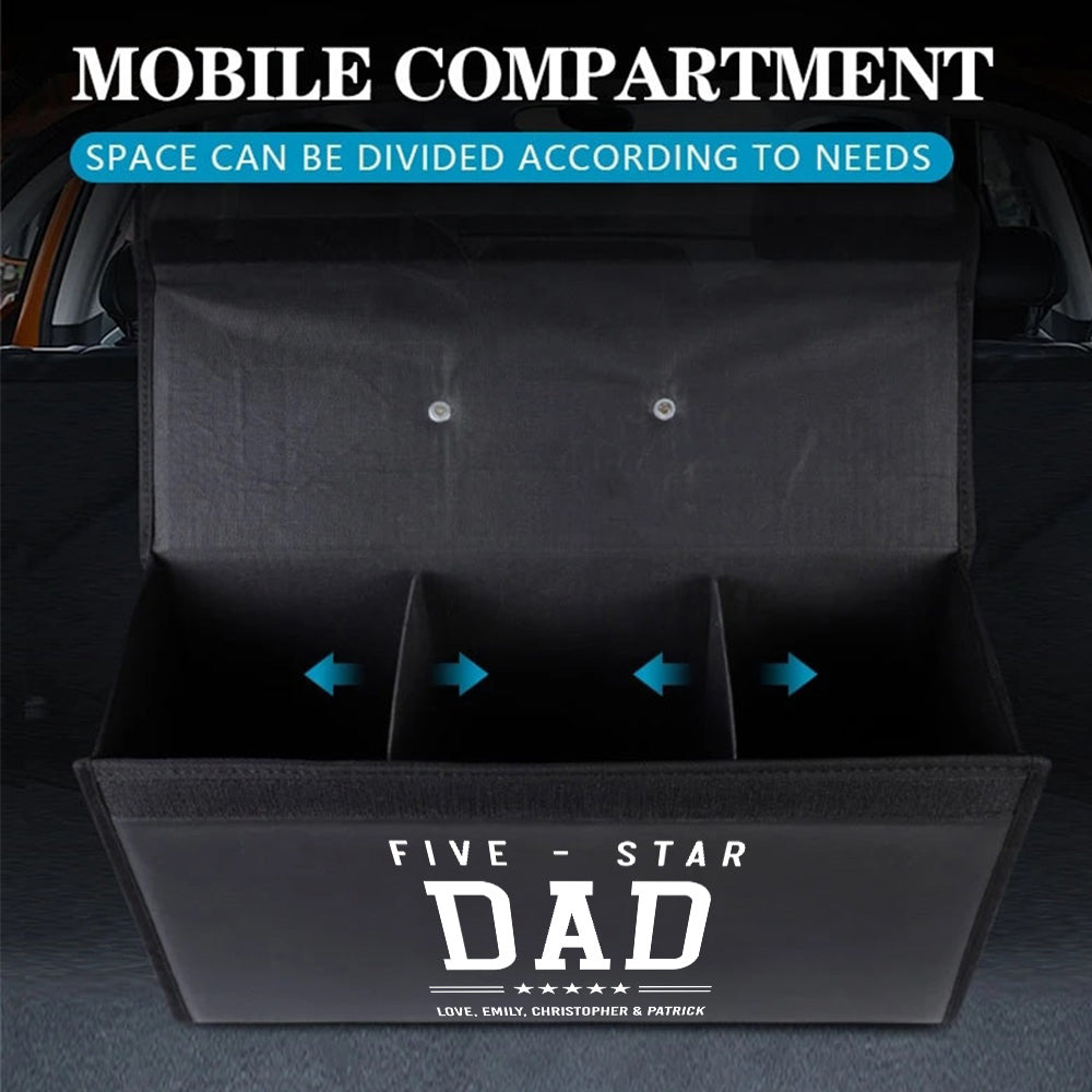 Personalized Foldable Trunk Storage Luggage Organizer Box, Custom-Fit For Car, SUV Trunk Organizer Van Cargo Carrier Caddy for Shopping, Camping Picnic, Home Garage, Gift for Daddy 15 - Delicate Leather