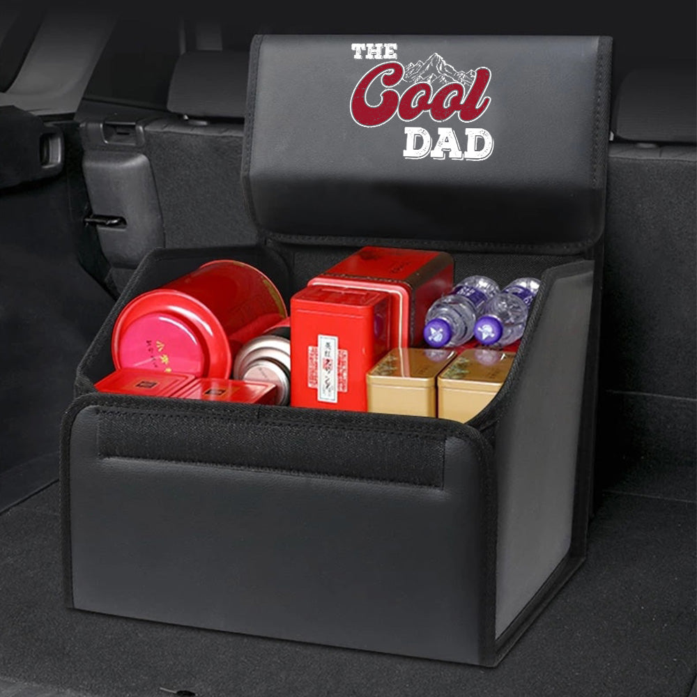 The Cool Dad Foldable Trunk Storage Luggage Organizer Box, Custom-Fit For Car, SUV Trunk Organizer Van Cargo Carrier Caddy for Shopping, Camping Picnic, Home Garage, Gift for Daddy 20 - Delicate Leather