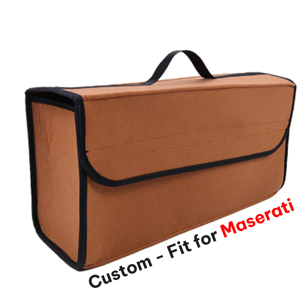 Soft Felt Car Bag Organizer, Custom-Fit For Maserati, Folding Car Storage Box Non Slip Fireproof Car Trunk Organizer DLMS236 - Delicate Leather