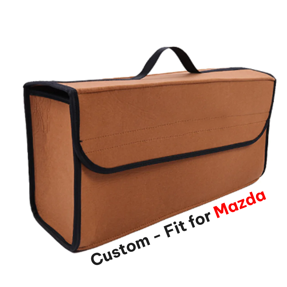 Soft Felt Car Bag Organizer, Custom-Fit For Mazda, Folding Car Storage Box Non Slip Fireproof Car Trunk Organizer DLMA236 - Delicate Leather