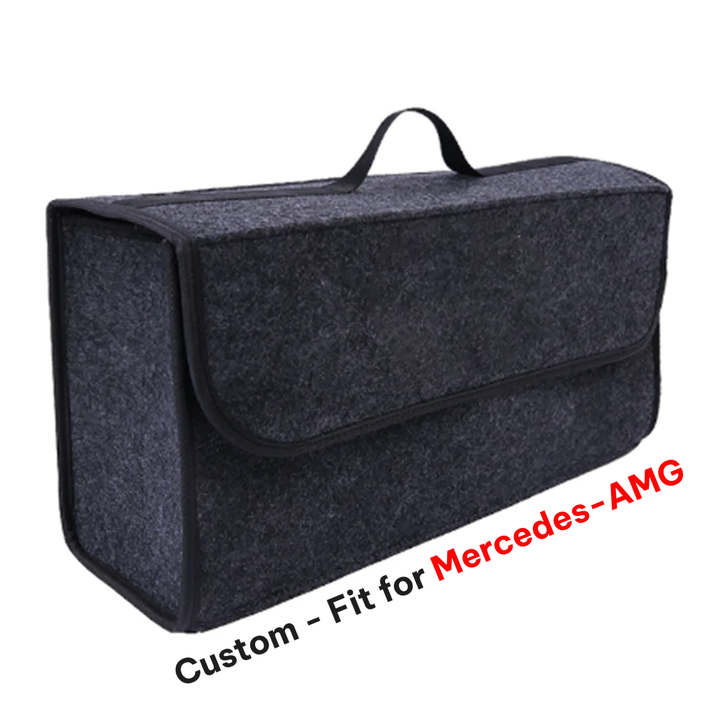 Soft Felt Car Bag Organizer, Custom-Fit For Mercedes AMG, Folding Car Storage Box Non Slip Fireproof Car Trunk Organizer DLLM236 - Delicate Leather