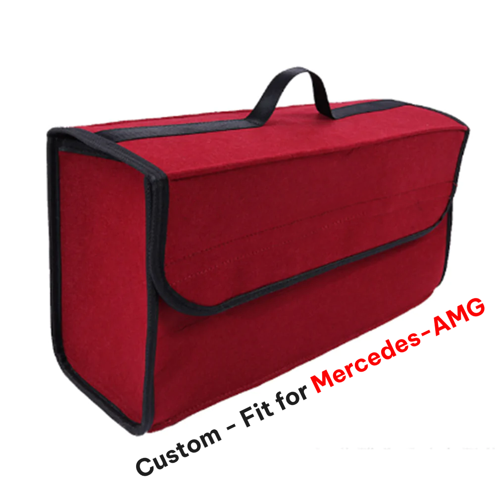 Soft Felt Car Bag Organizer, Custom-Fit For Mercedes AMG, Folding Car Storage Box Non Slip Fireproof Car Trunk Organizer DLLM236 - Delicate Leather