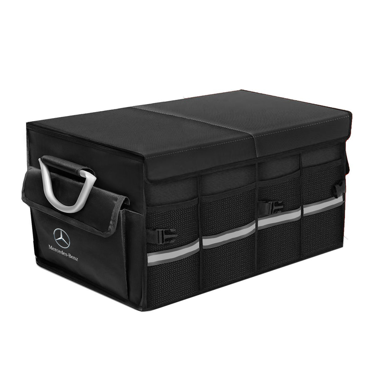 Big Trunk Organizer, Cargo Organizer SUV Trunk Storage Waterproof Collapsible Durable Multi Compartments MB12994 - Delicate Leather