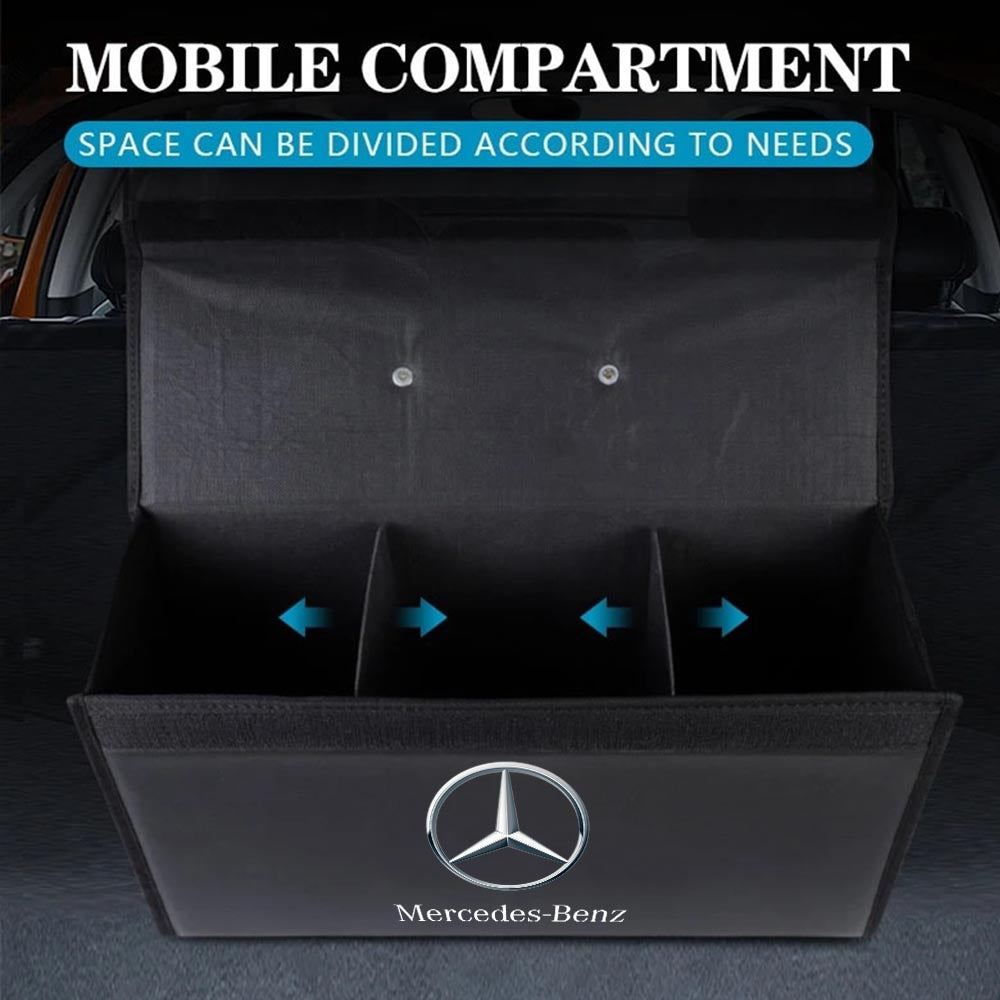Foldable Trunk Storage Luggage Organizer Box, Custom For Cars, Portable Car Storage Box Bin SUV Van Cargo Carrier Caddy for Shopping, Camping Picnic, Home Garage, Car Accessories MB12996 - Delicate Leather