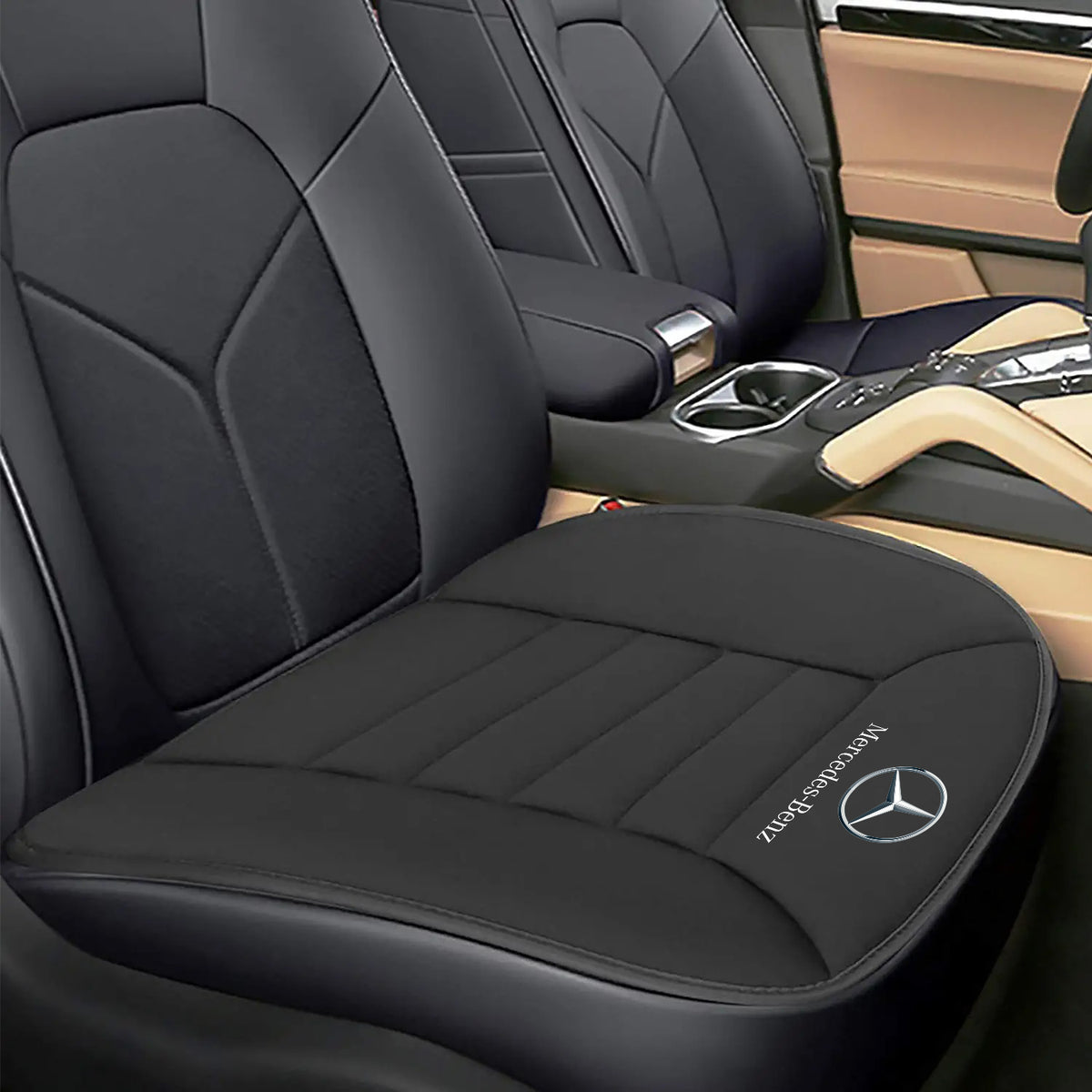 Coverado Car Seat Covers Full Set, Nappa Leather Seat Covers for Car, Waterproof Car Seat Protector with Lumbar Support, Automotive Seat Covers