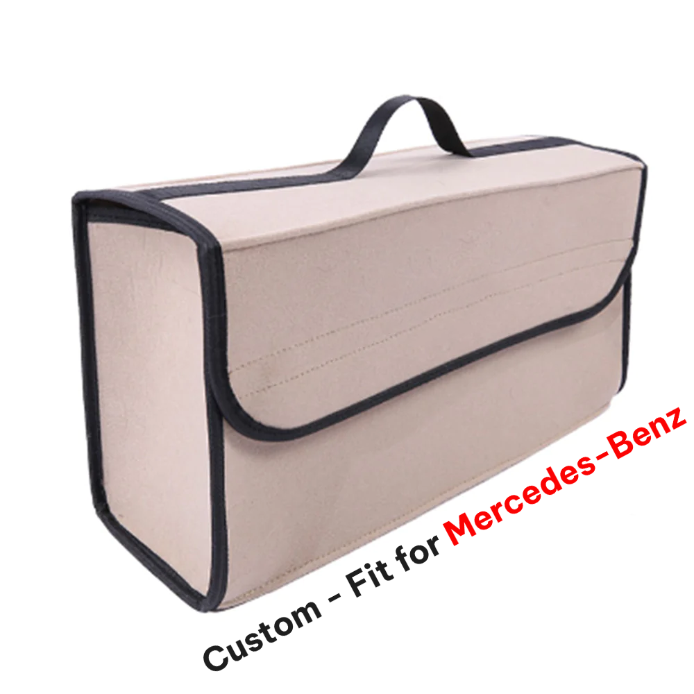 Soft Felt Car Bag Organizer, Custom-Fit For Mercedes-Benz, Folding Car Storage Box Non Slip Fireproof Car Trunk Organizer DLMB236 - Delicate Leather