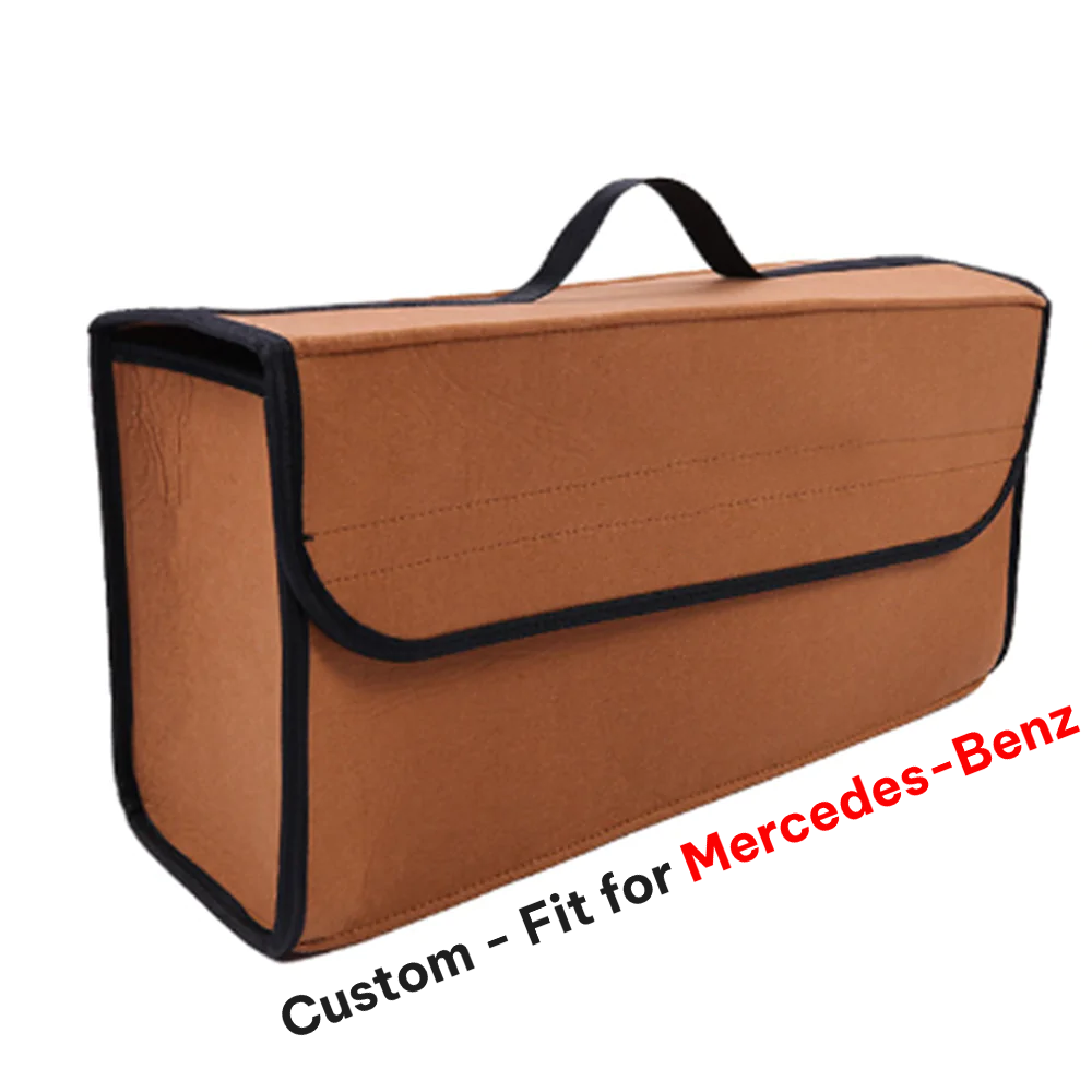 Soft Felt Car Bag Organizer, Custom-Fit For Mercedes-Benz, Folding Car Storage Box Non Slip Fireproof Car Trunk Organizer DLMB236 - Delicate Leather
