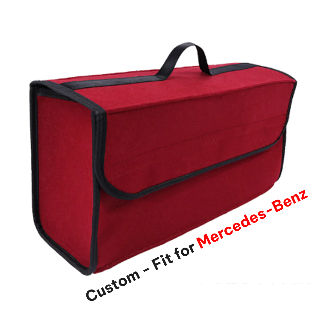 Soft Felt Car Bag Organizer, Custom-Fit For Mercedes-Benz, Folding Car Storage Box Non Slip Fireproof Car Trunk Organizer DLMB236 - Delicate Leather