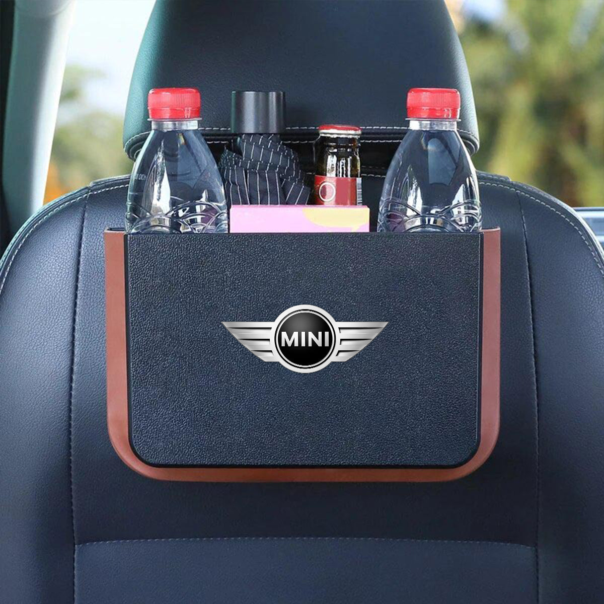 Hanging Waterproof Car Trash can-Foldable, Custom For Your Cars, Waterproof, and Equipped with Cup Holders and Trays. Multi-Purpose, Car Accessories MC11992