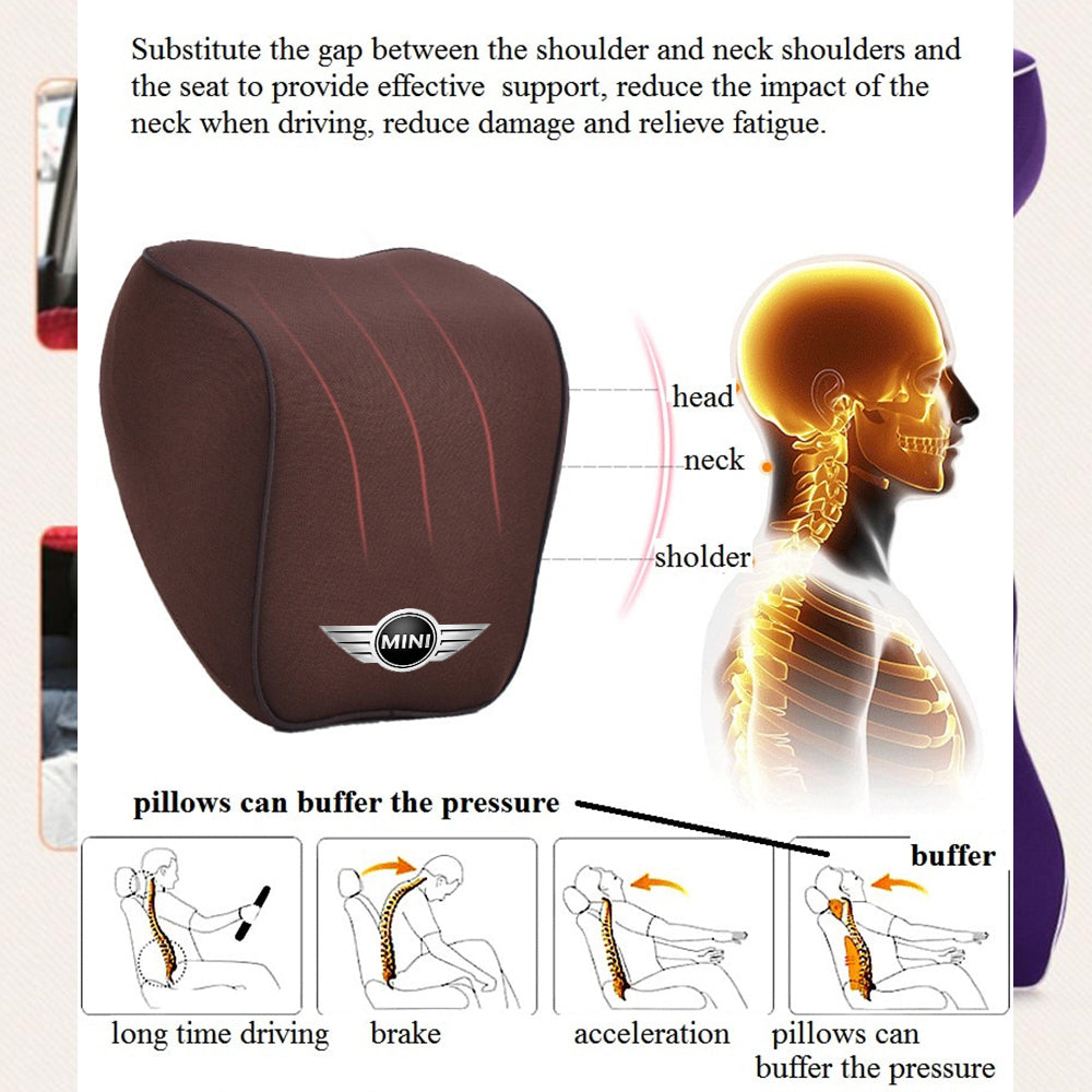 Lumbar Support Cushion for Car and Headrest Neck Pillow Kit, Custom For Cars, Ergonomically Design for Car Seat, Car Accessories MC13983