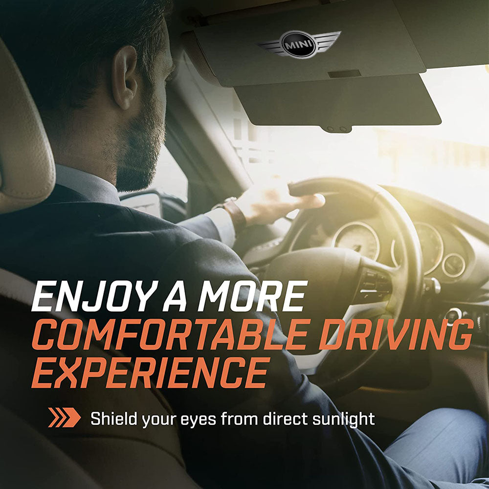 Polarized Sun Visor Sunshade Extender for Car with Polycarbonate Lens, Custom For Your Cars, Anti-Glare Car Sun Visor Protects from Sun Glare, Snow Blindness, UV Rays, Universal for Cars, SUVs MC13999 - Delicate Leather