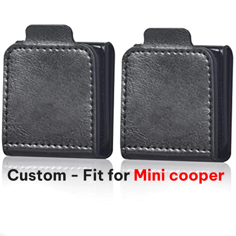Seatbelt Adjuster, Custom fit for Car, Seat Belt Clip For Adults, Universal Comfort Shoulder Neck Strap Positioner Locking Clip Protector - 2 Pack - Delicate Leather