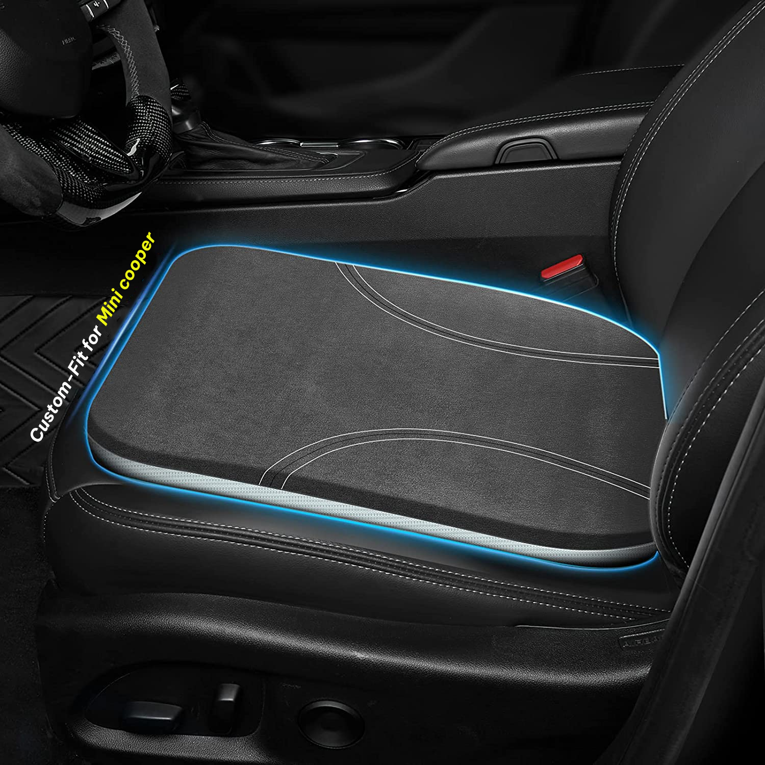 Car Seat Cushion, Custom Fit For Mini Cooper, Car Memory Foam Seat Cushion, Heightening Seat Cushion, Seat Cushion for Car and Office Chair DLMT224 - Delicate Leather
