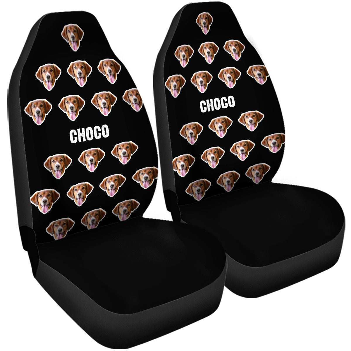 Customized Photo Dog Car Seat Covers, Custom For Your Cars, Custom Car Seat Covers with Picture Car Bucket Seat Protection Airbag Compatible 2 PCS, Car Accessories, OP04