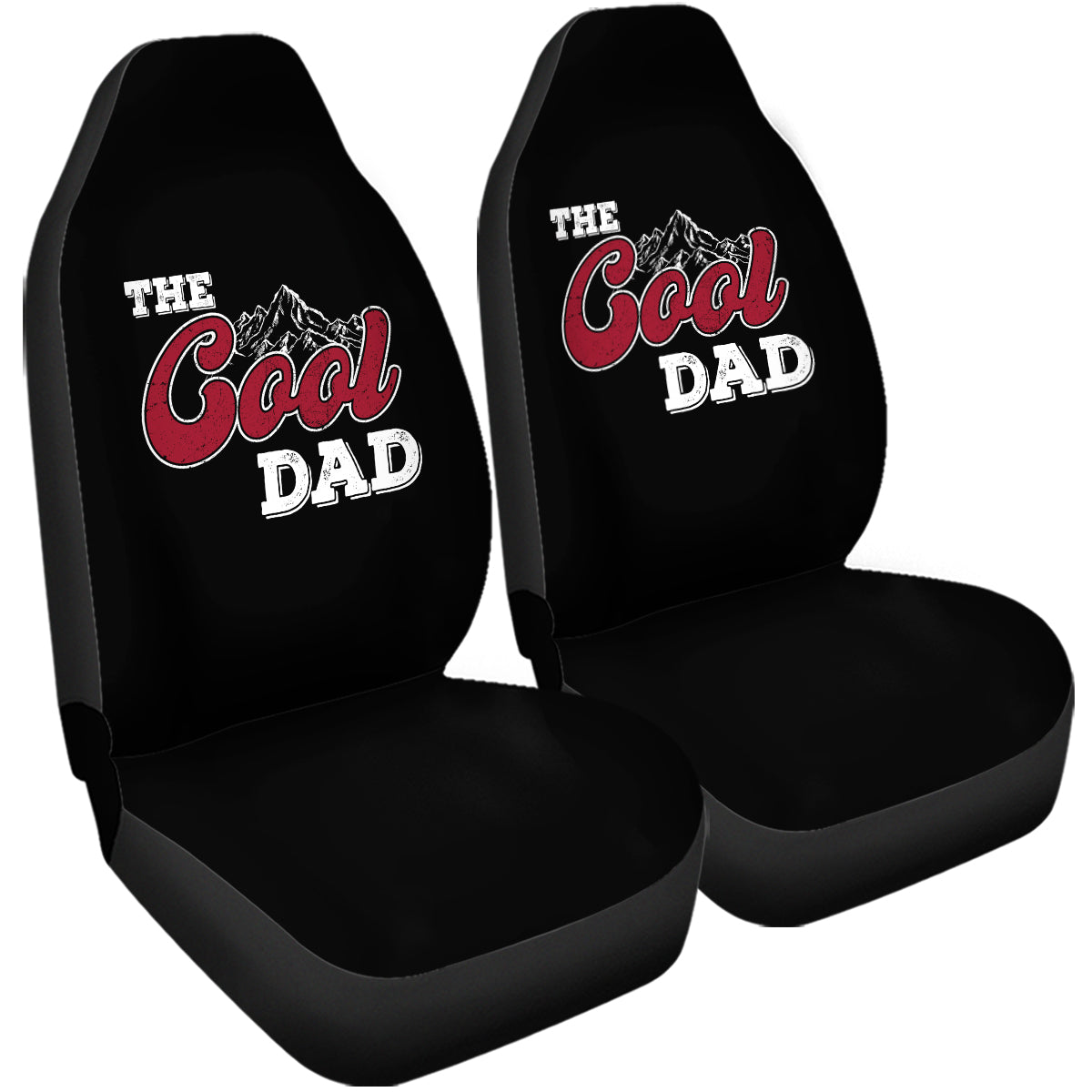 Car Seat Covers, Custom For Your Cars, The Cool Dad, Car Bucket Seat Protection Airbag Compatible 2 PCS, Car Accessories, Gift for Daddy - Delicate Leather