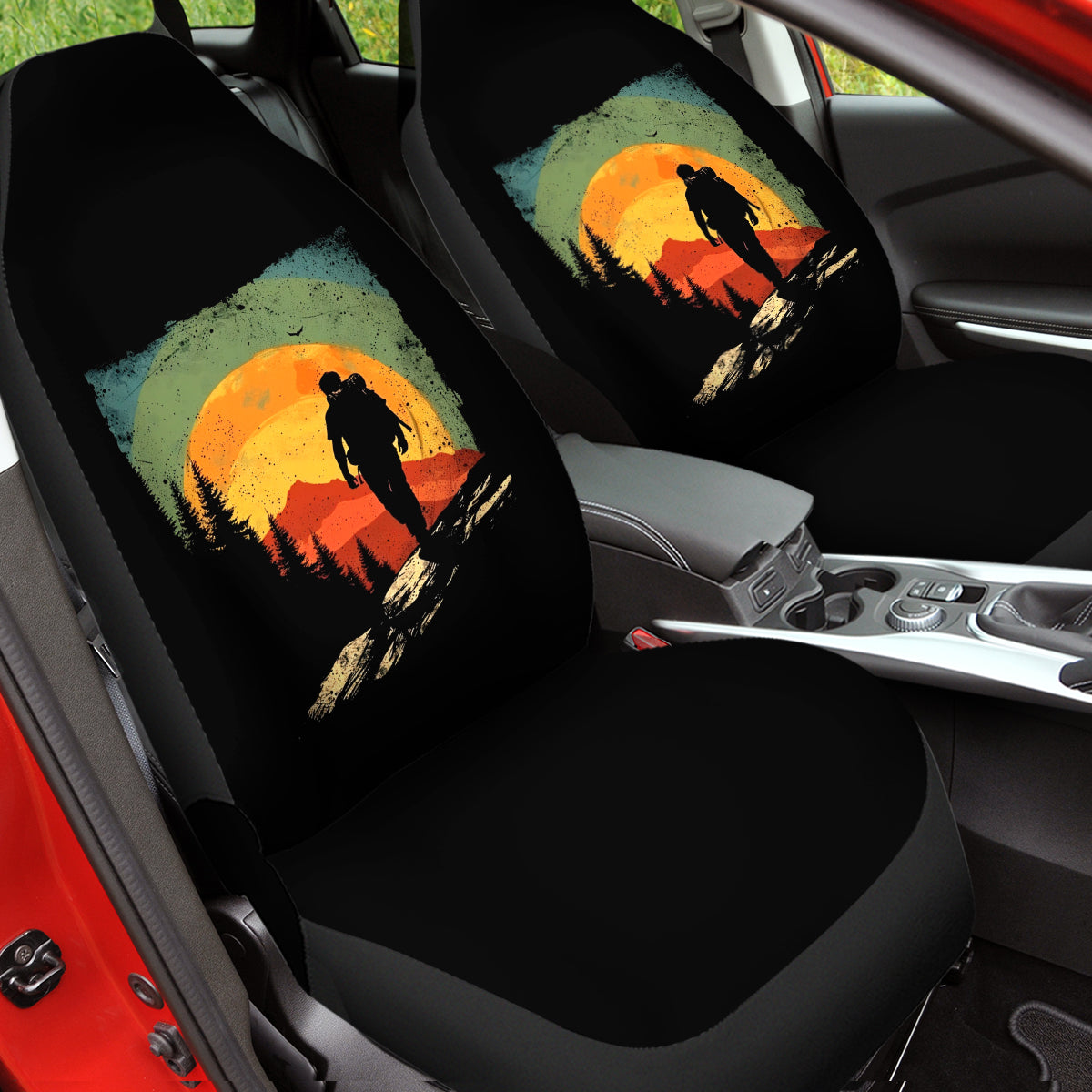 Hiking Car Seat Covers, Gift for Hiker, Car Seat Covers for Hiker, Present for Hiking lover, Trail Walker, Mountain Walker, Hiking 06