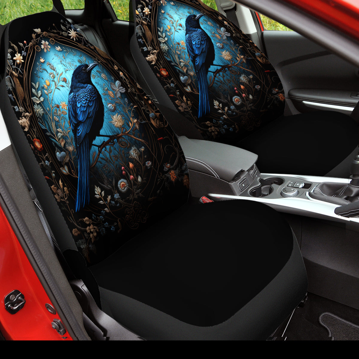 Birds Flowers Tree Branches Set Of Two Front Car Seat Covers, Seat Covers For Women, Seat Cover Vehicle, Car Seat Protector, Car Decor Gift,Bird And Flower 4 - Delicate Leather