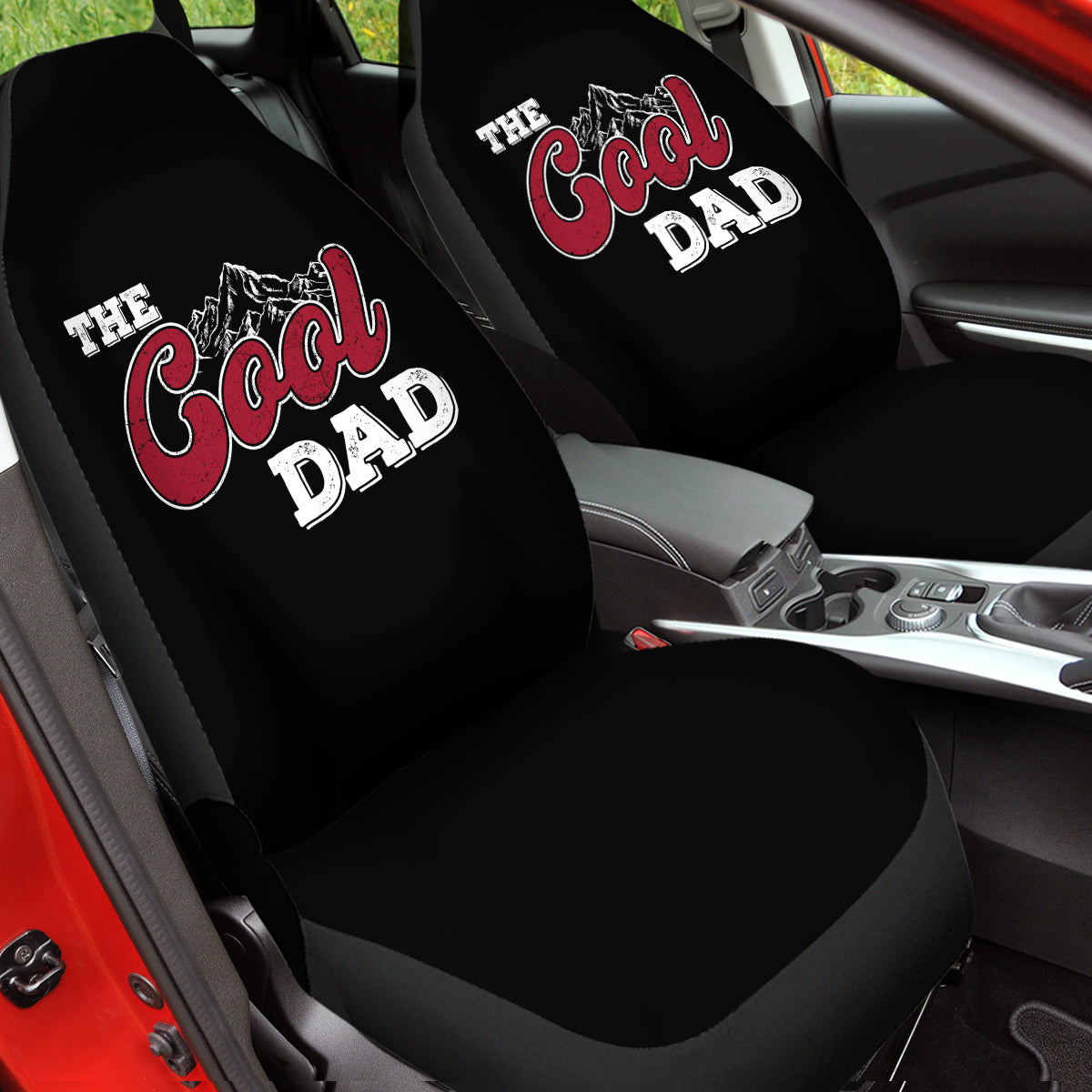 Car Seat Covers, Custom For Your Cars, The Cool Dad, Car Bucket Seat Protection Airbag Compatible 2 PCS, Car Accessories, Gift for Daddy - Delicate Leather