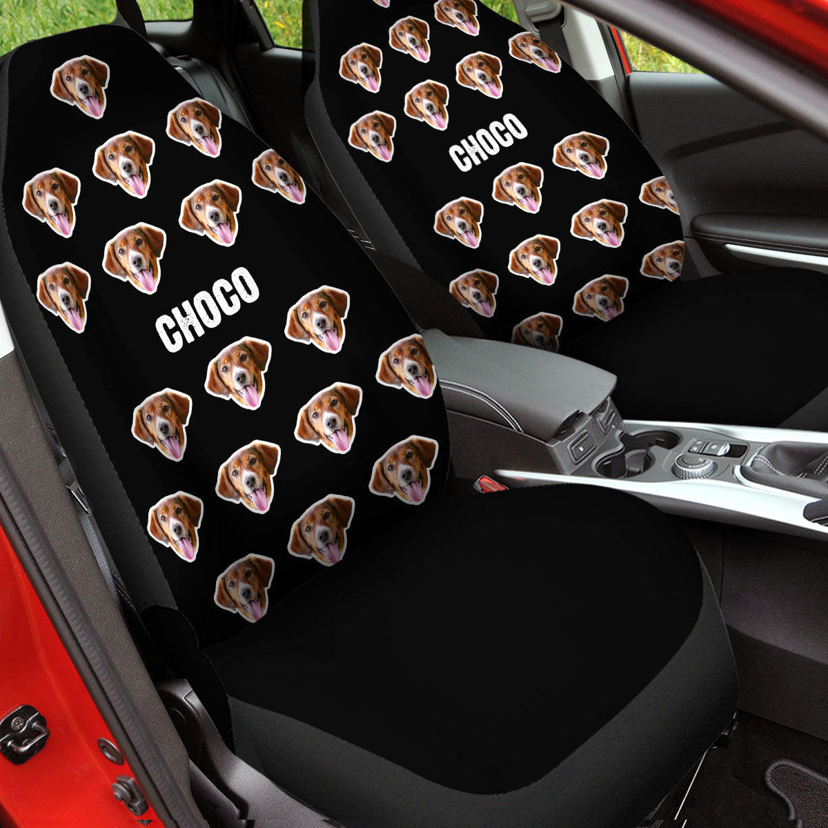 Customized Photo Dog Car Seat Covers, Custom For Your Cars, Custom Car Seat Covers with Picture Car Bucket Seat Protection Airbag Compatible 2 PCS, Car Accessories, OP04