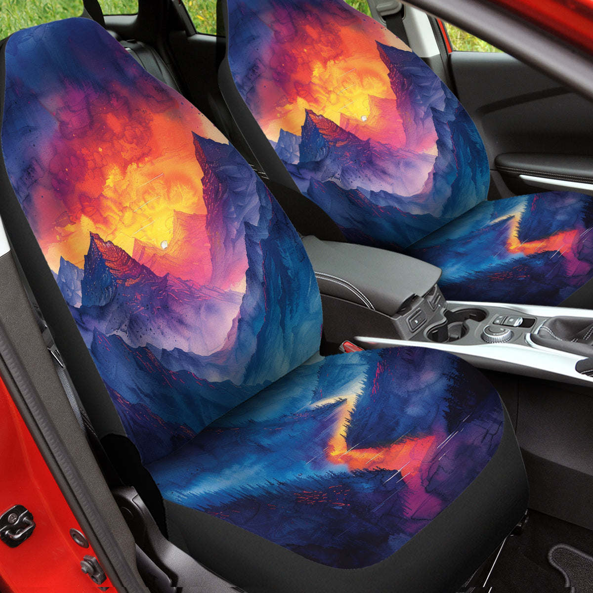 Boho Car Seat Covers, Mandala Boho Custom For Your Cars, Car Bucket Seat Protection Airbag Compatible 2 PCS, Car Accessories, Boho 15 - Delicate Leather