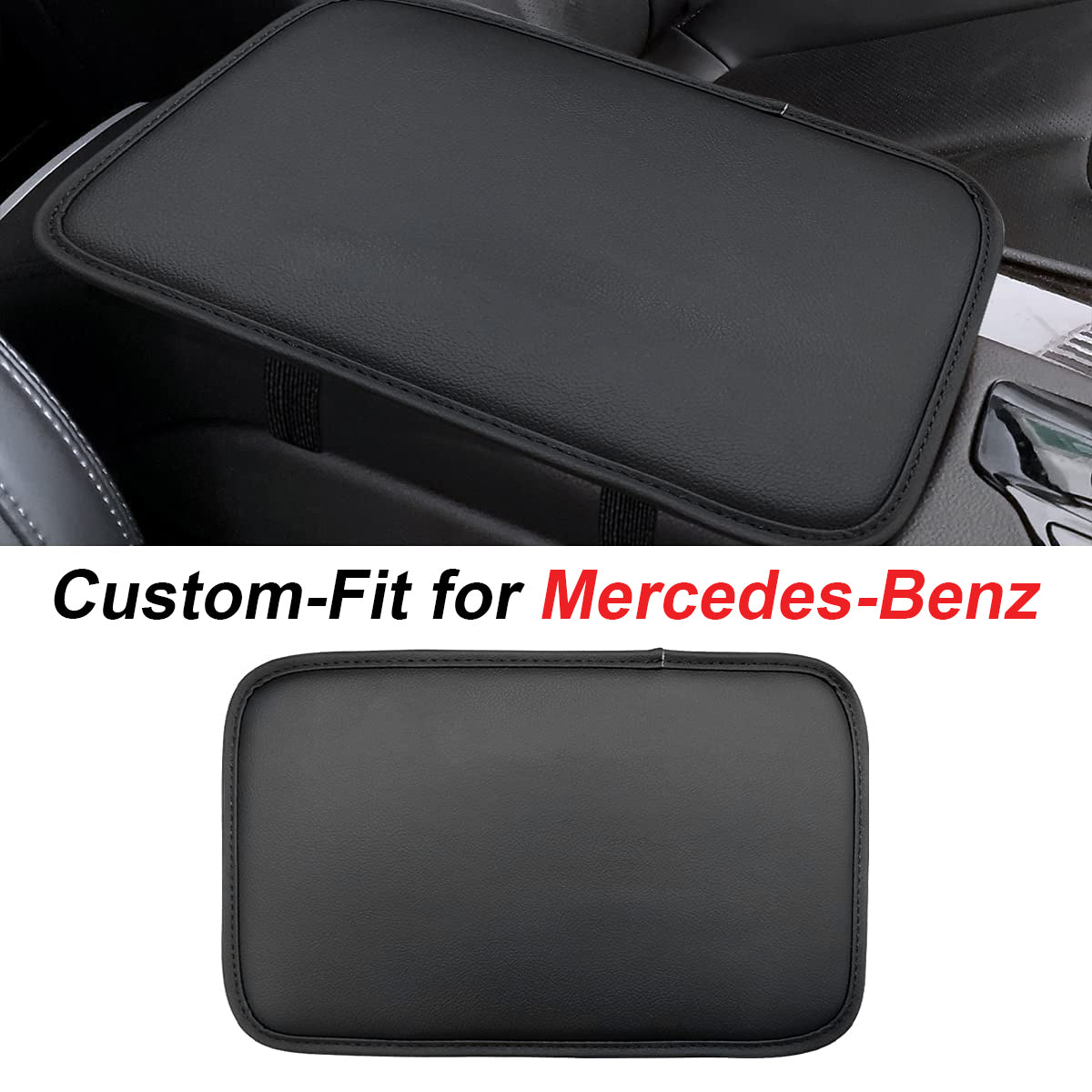 Leather Center Console Cushion Pad, Custom For Your Mercedes-Benz, Waterproof Armrest Seat Box Cover Fit, Car Interior Protection Accessories, Car Accessories MB13991 - Delicate Leather