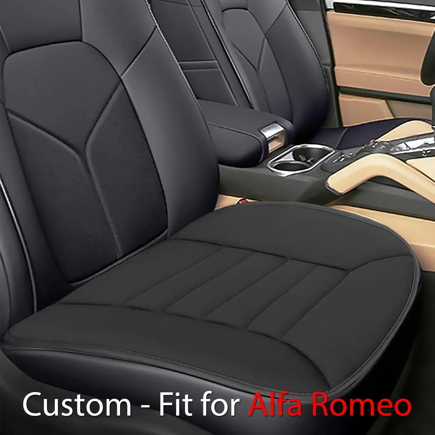 Delicate Leather Memory Foam Car Seat Cushion – 1.2" Thick, Custom-Fit for Alfa Romeo, Universal for Car, Office & Home Chairs - Delicate Leather