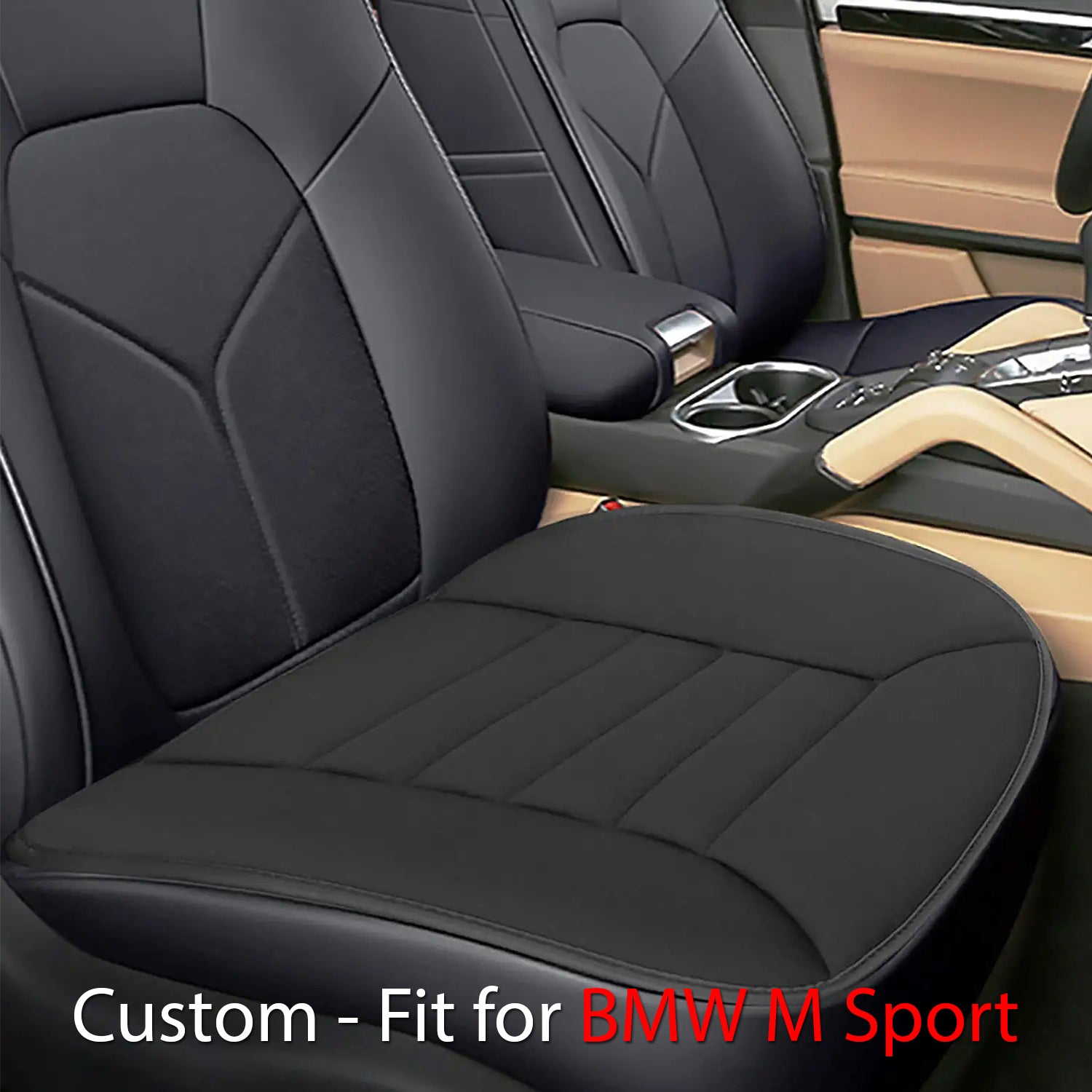 Delicate Leather Memory Foam Car Seat Cushion – 1.2" Thick, Custom-Fit for BMW M Sport, Universal for Car, Office & Home Chairs - Delicate Leather